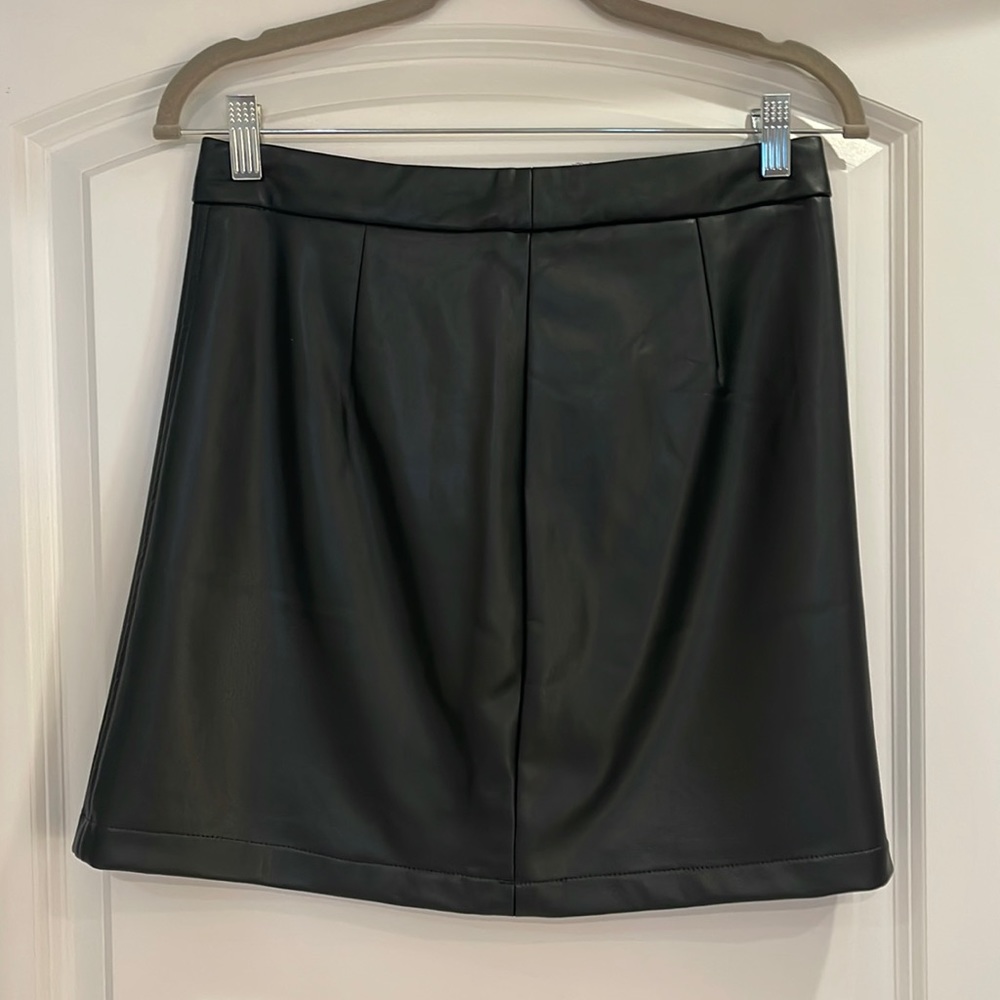 Leather Mini Skirt | French Connection | hunter green, size 6